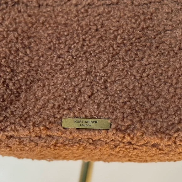 Kurt Geiger Kensington Faux Fur Plush Crossbody Bag Brown Camel - Picture 8 of 8